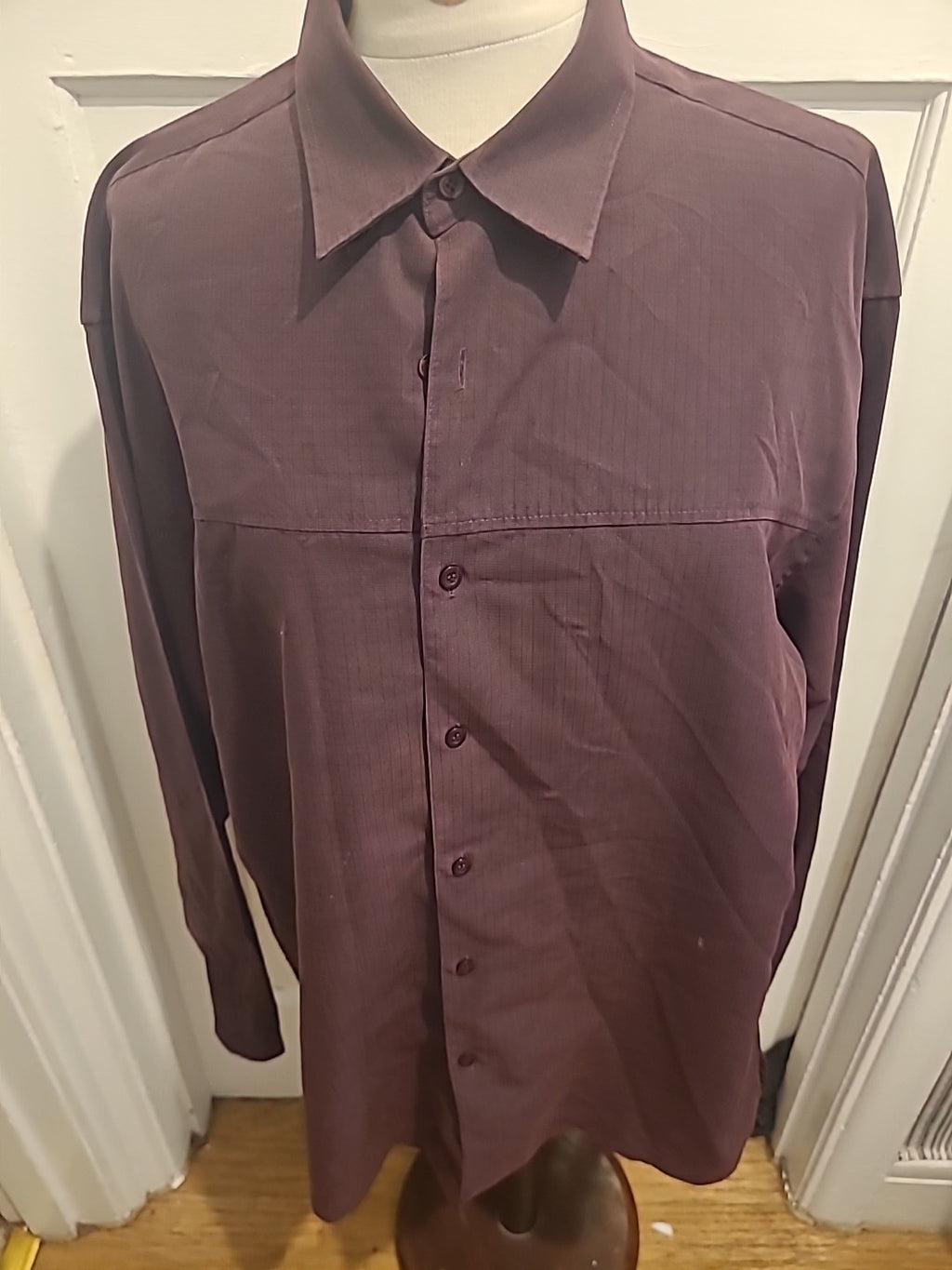 Mens Casual Club Size Large Purple Soft Touch Long Sleeved Shirt