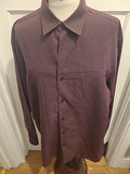 Mens Casual Club Size Large Purple Soft Touch Long Sleeved Shirt