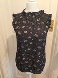 Ladies Portmans Size 12 Black Floral Sleeveless Blouse
