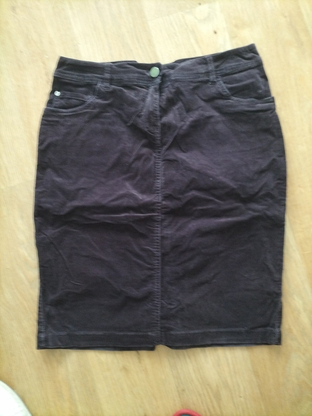 Ladies M&Co Size 12 Petite Deep Purple Denim Skirt