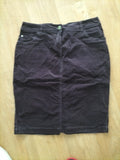 Ladies M&Co Size 12 Petite Deep Purple Denim Skirt