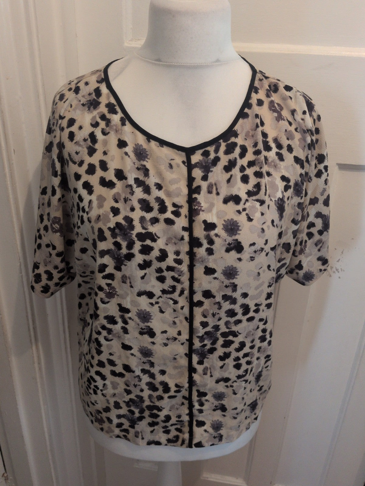 Marks And Spencer Taupe Mix Short Sleeve Blouse