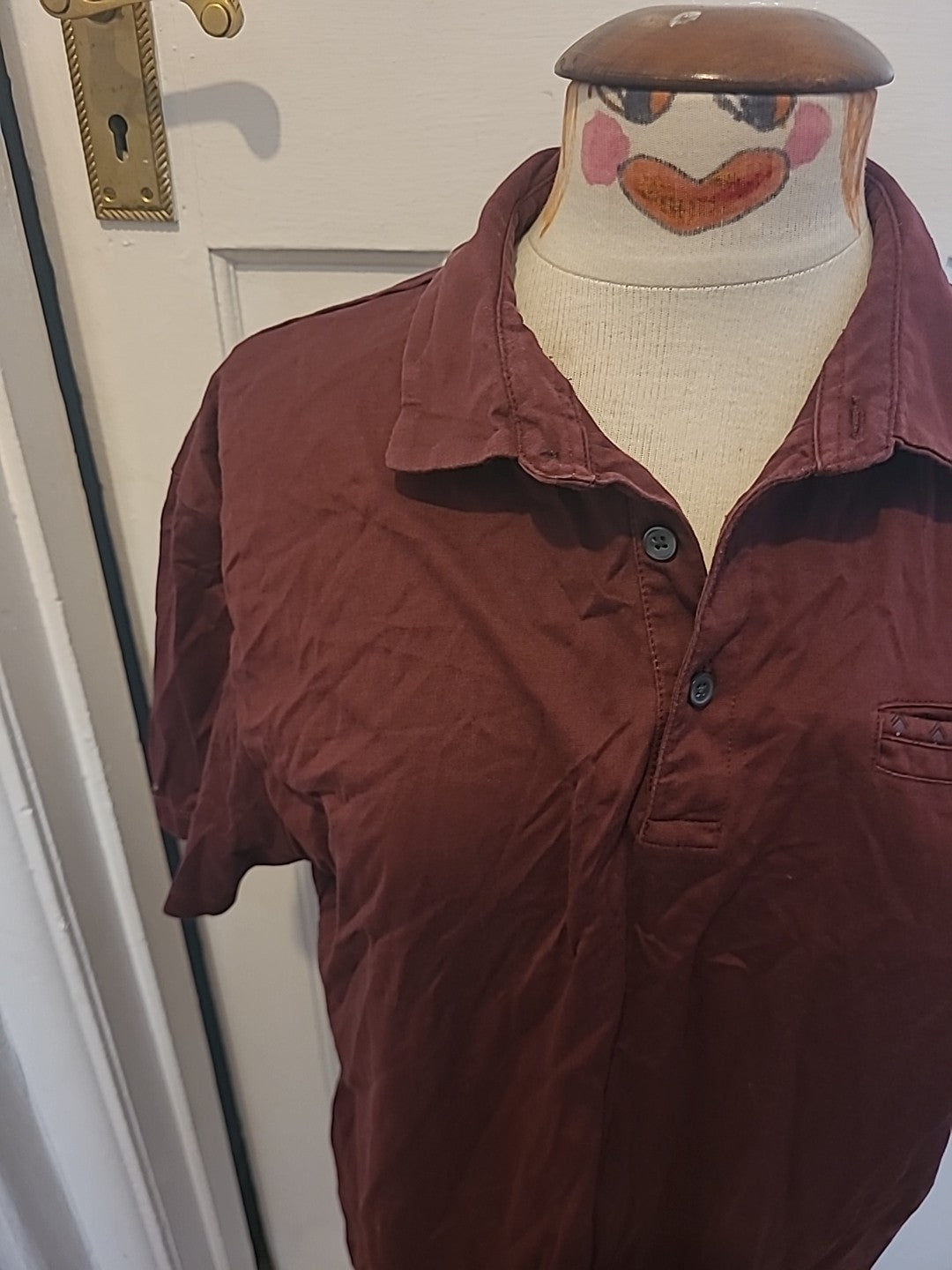 Mens Tu Size Large Deep Purple Short Sleeve Collared Polo