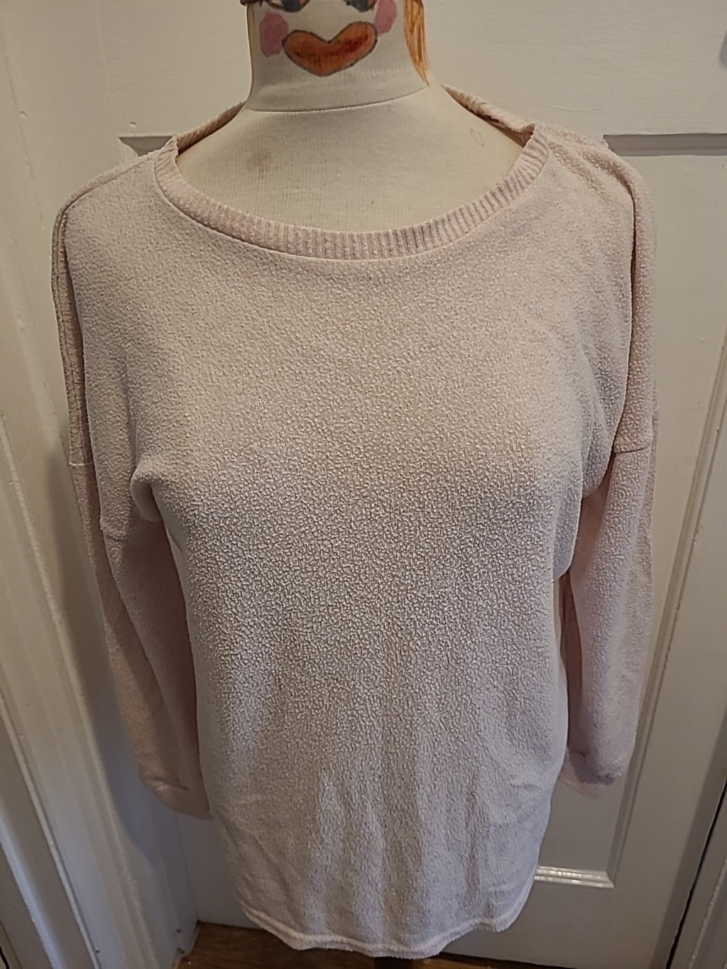 Ladies Primark Size 12-14 Pink Soft Pullover Jumper(Bobbling)