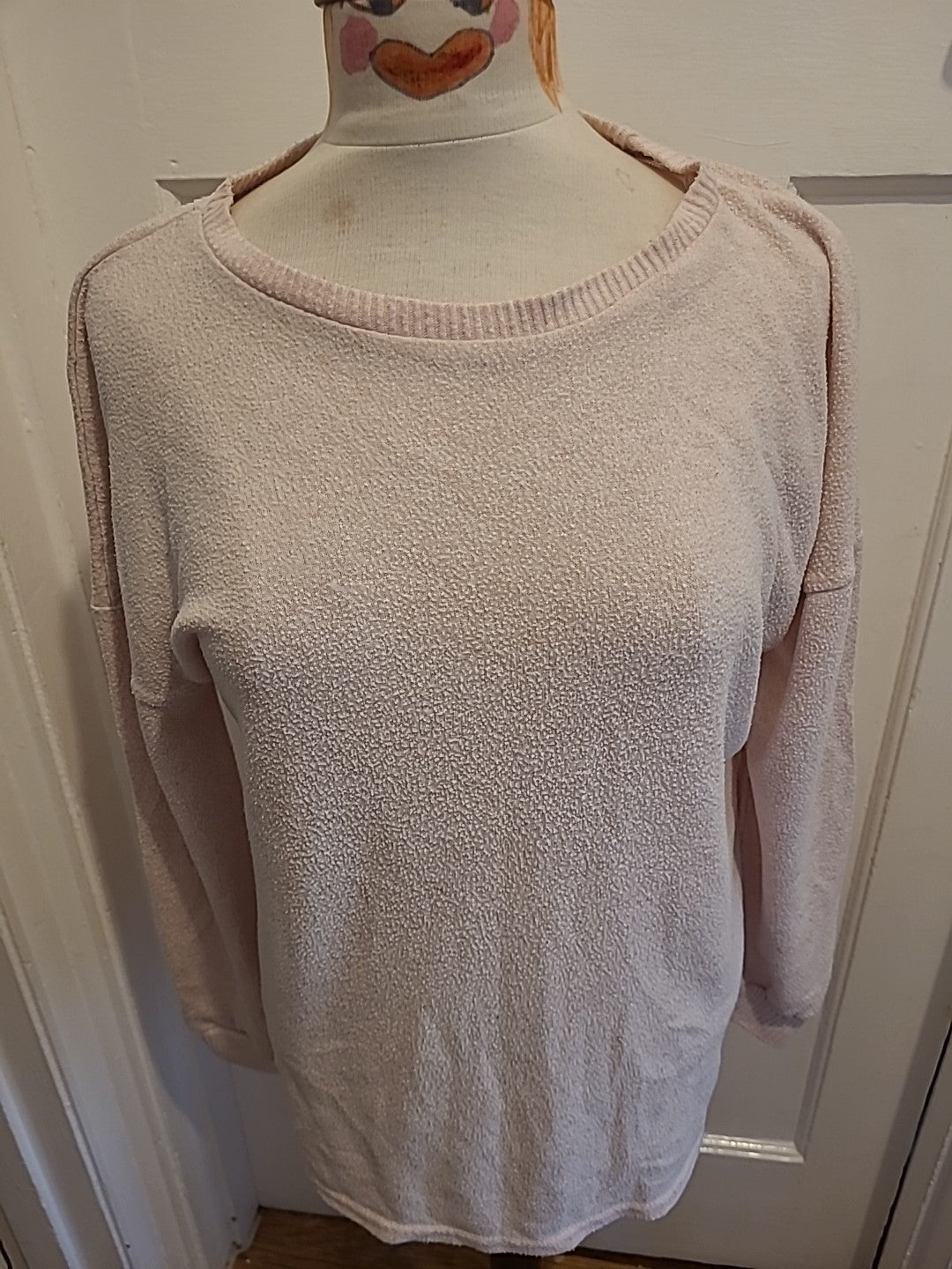 Ladies Primark Size 12-14 Pink Soft Pullover Jumper(Bobbling)