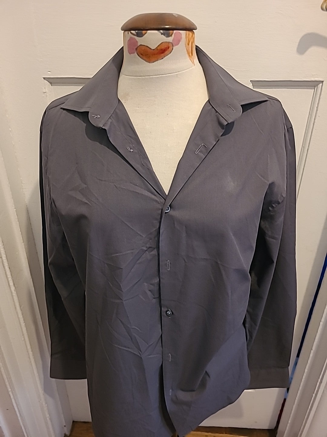 Mens Next Size 15.5 Collar Grey Long Sleeve Formal Shirt