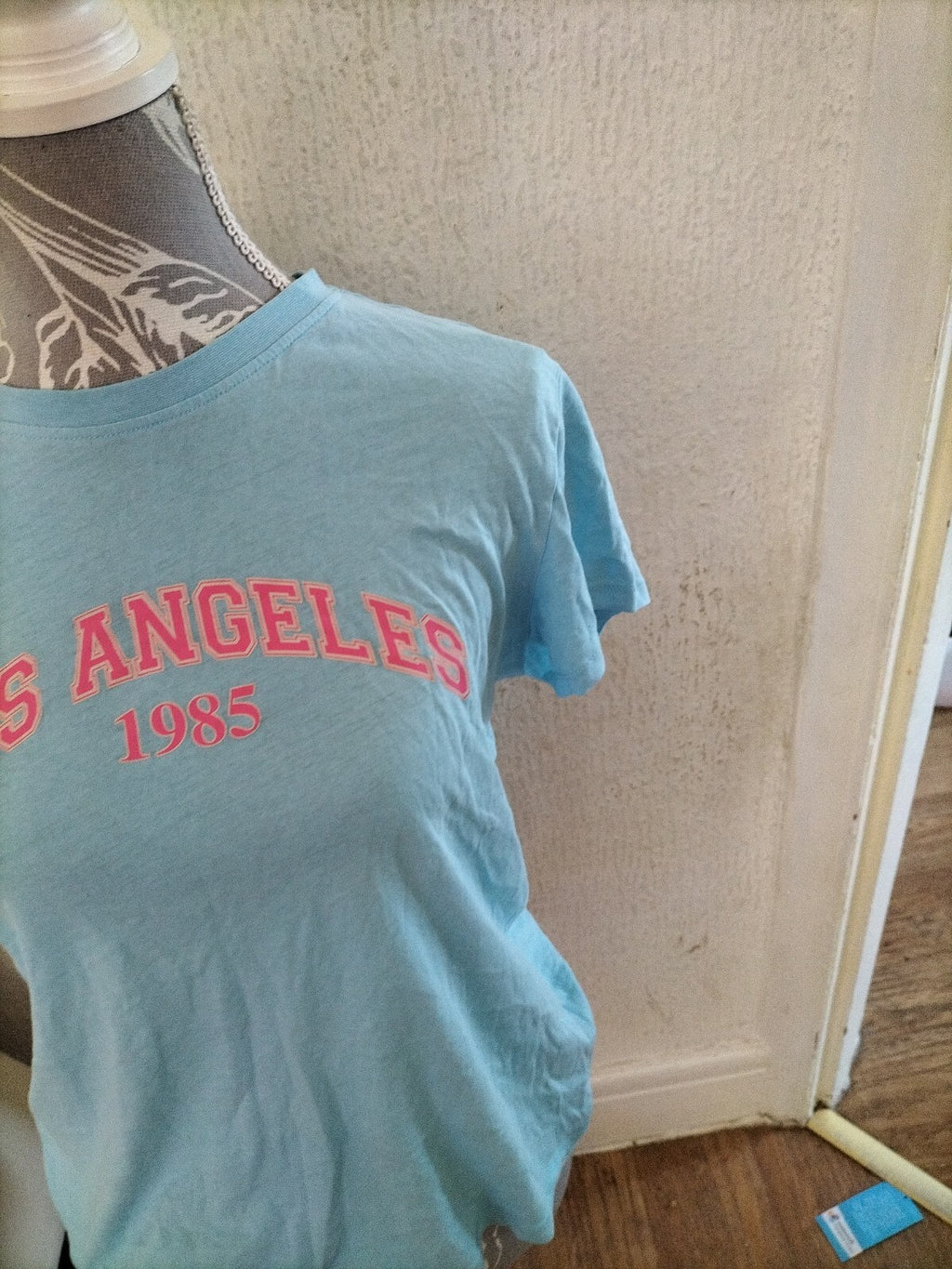 Ladies Primark 10-12 Los Angeles Baby Blue Tee
