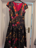 Per Una 10 Multicoloured Floral Lined Midi-long Sleeveless Dress