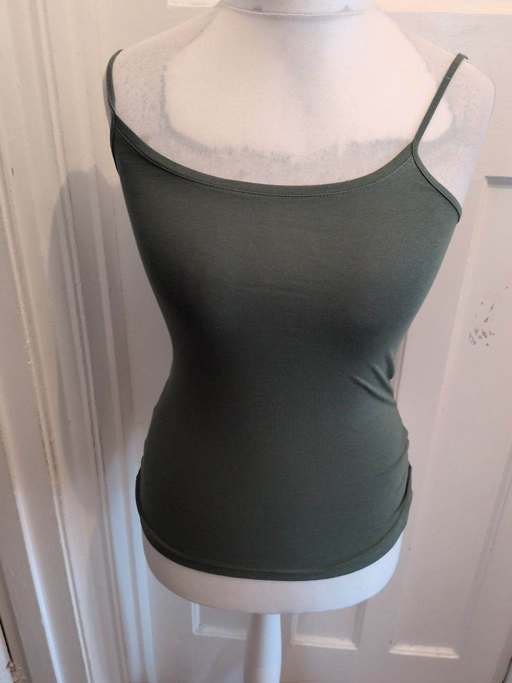 Ladies Khaki Strappy Stretchy Top Size 10 Peacocks Free Delivery