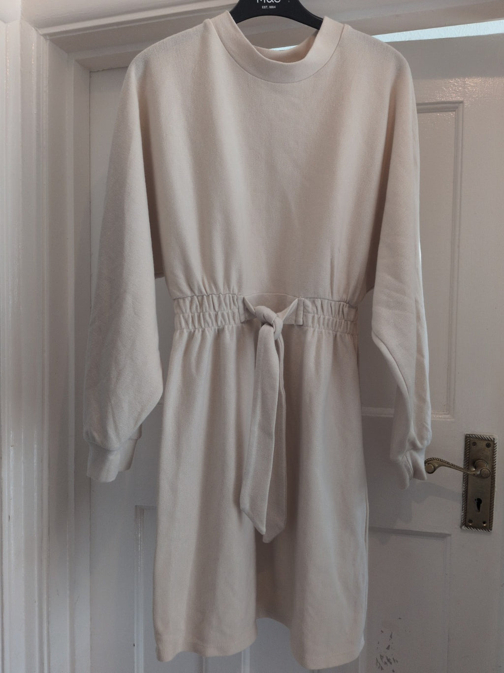 Primark 10 Cream Fit And Flare Long Sleeve Dress