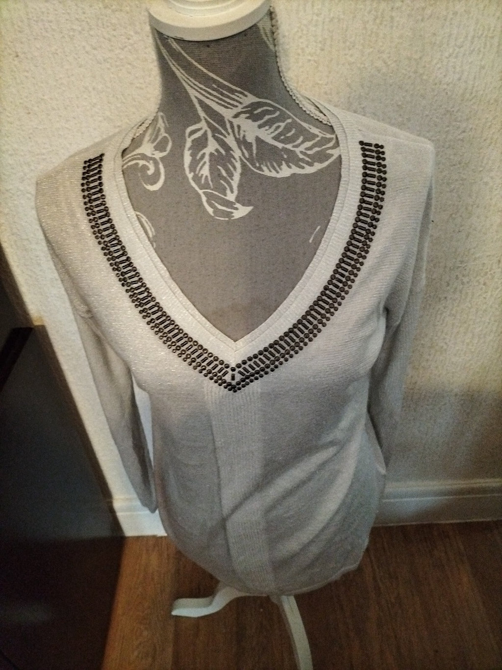Ladies Next 6 Silver Shimmer Long Sleeved Blouse