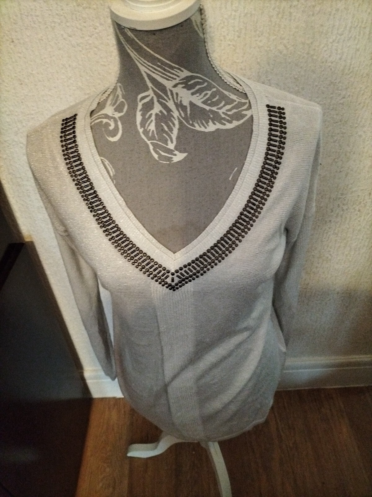 Ladies Next 6 Silver Shimmer Long Sleeved Blouse