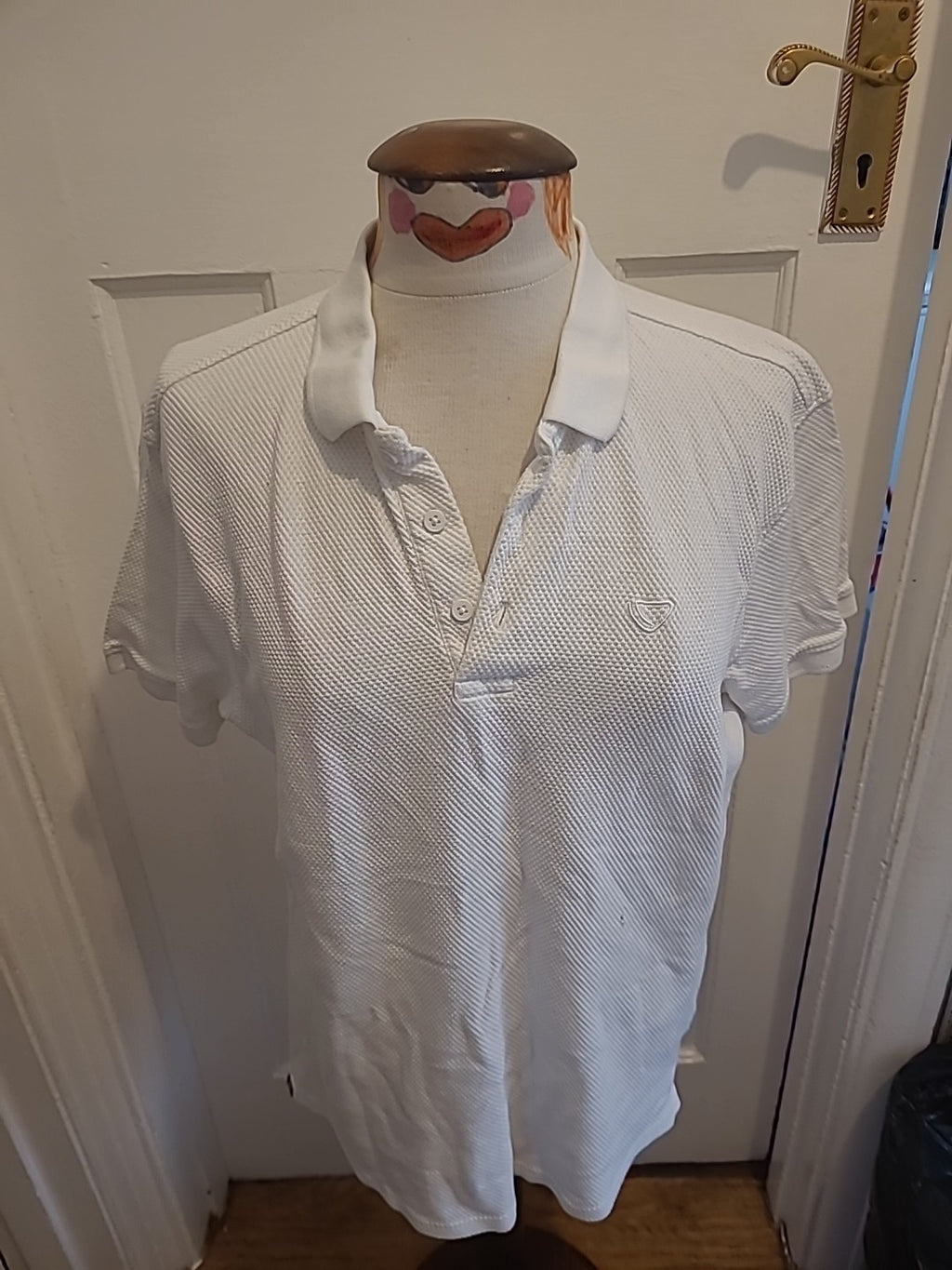 Mens Brasher Size Large White Short Sleeved Polo