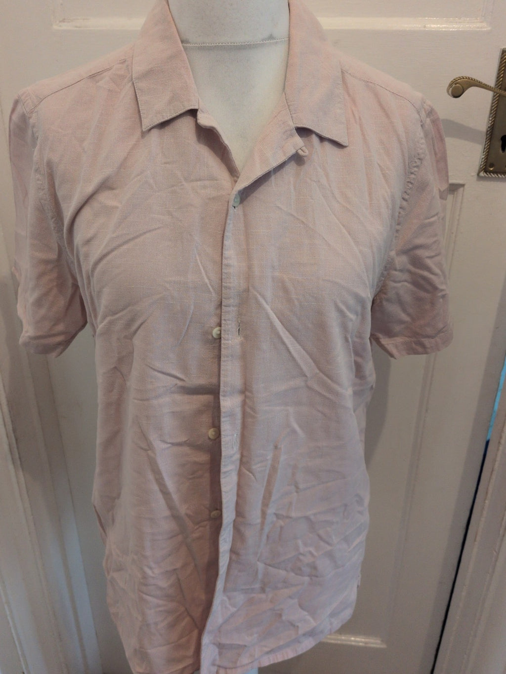 Tu Man Medium Reg Fit Pale Pink Short Sleeve Shirt