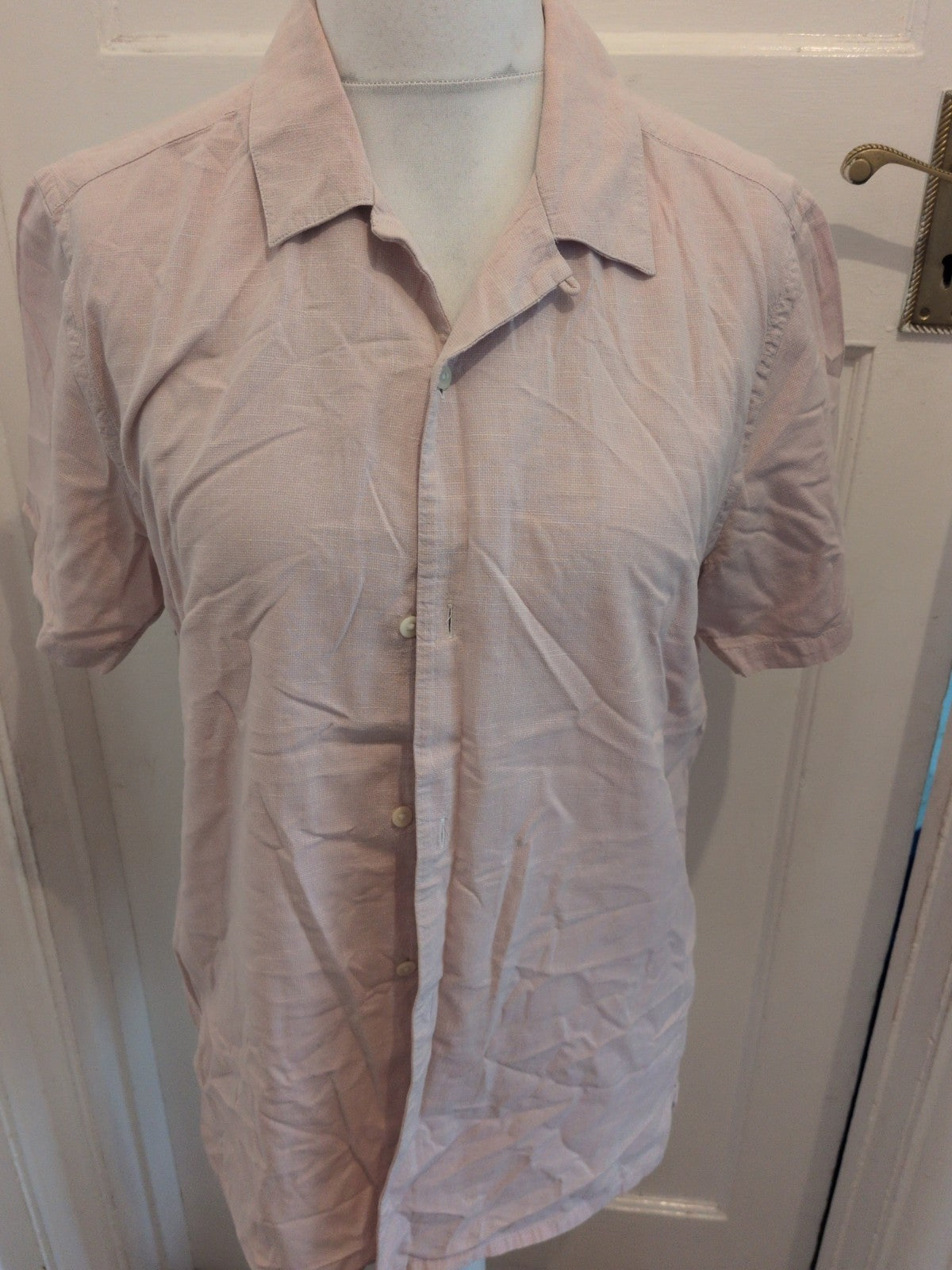 Tu Man Medium Reg Fit Pale Pink Short Sleeve Shirt