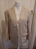 Mens Collezione Size 42 Short Almond Silk Blend Blazer