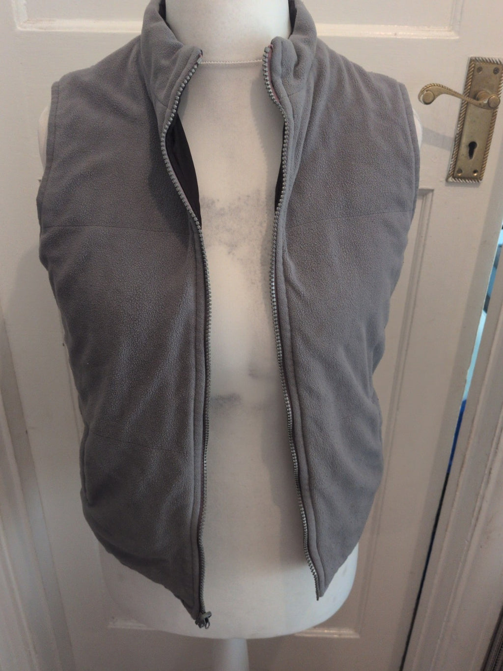 Medium Grey Lined Full Zip Gilet