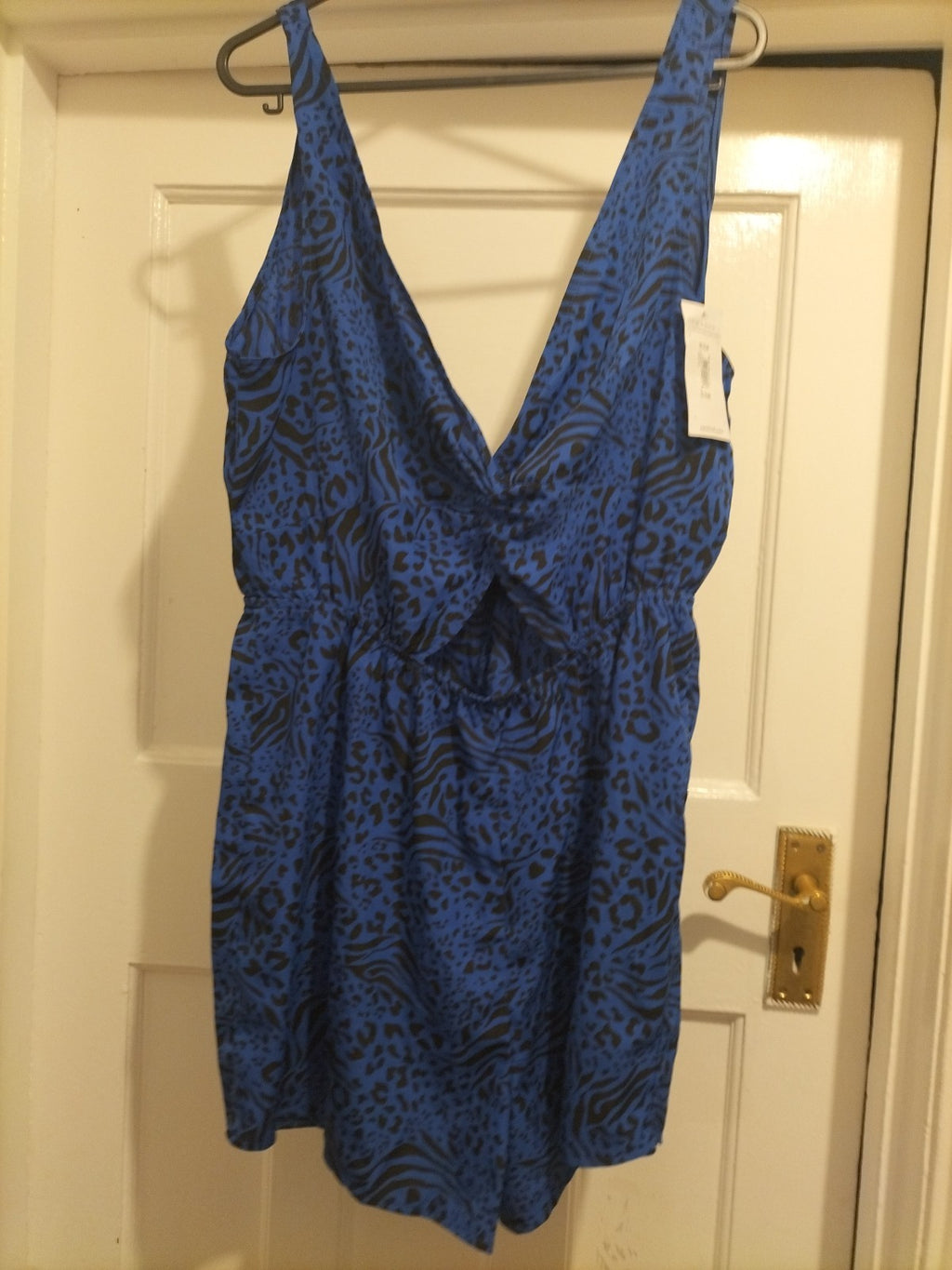 Brand New Ladies New Look Size Medium Blue And Black Animal Print Sleeveless...