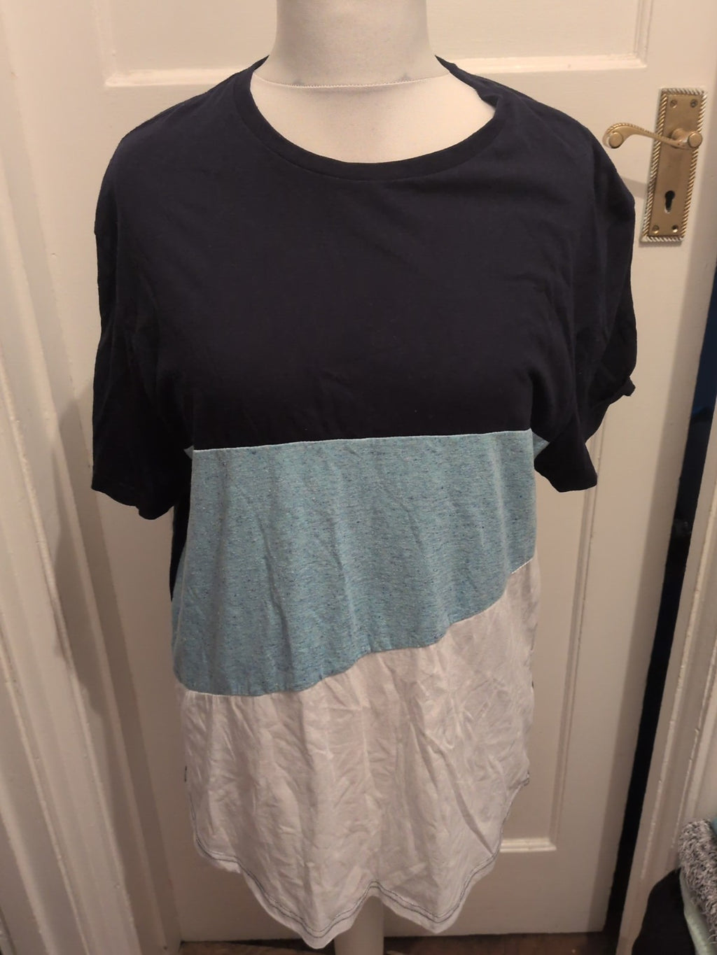 Mens Primark Size 2xl Blue/Navy/White Short Sleeved T-shirt