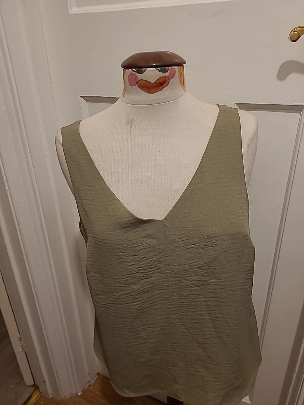 Ladies George Size 14 Khaki Sleeveless Vest Tank Tshirt