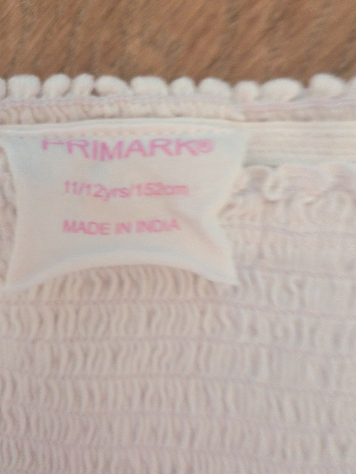 Primark 11-12 Years White Short Sleeve Bubblehem T-shirt