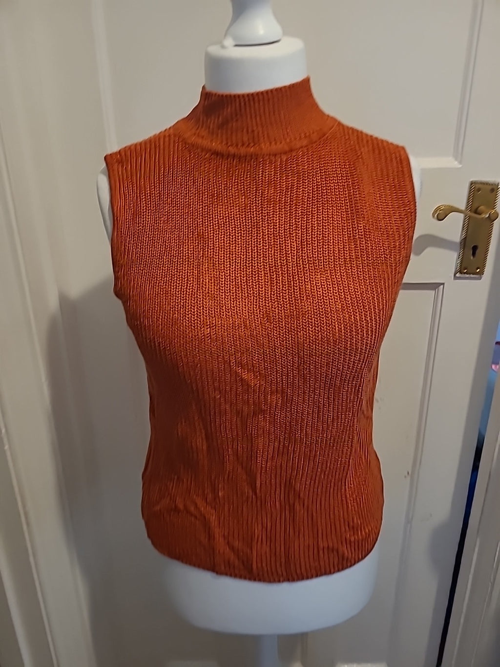 Ladies Size Large Rust Sleeveless Blouse
