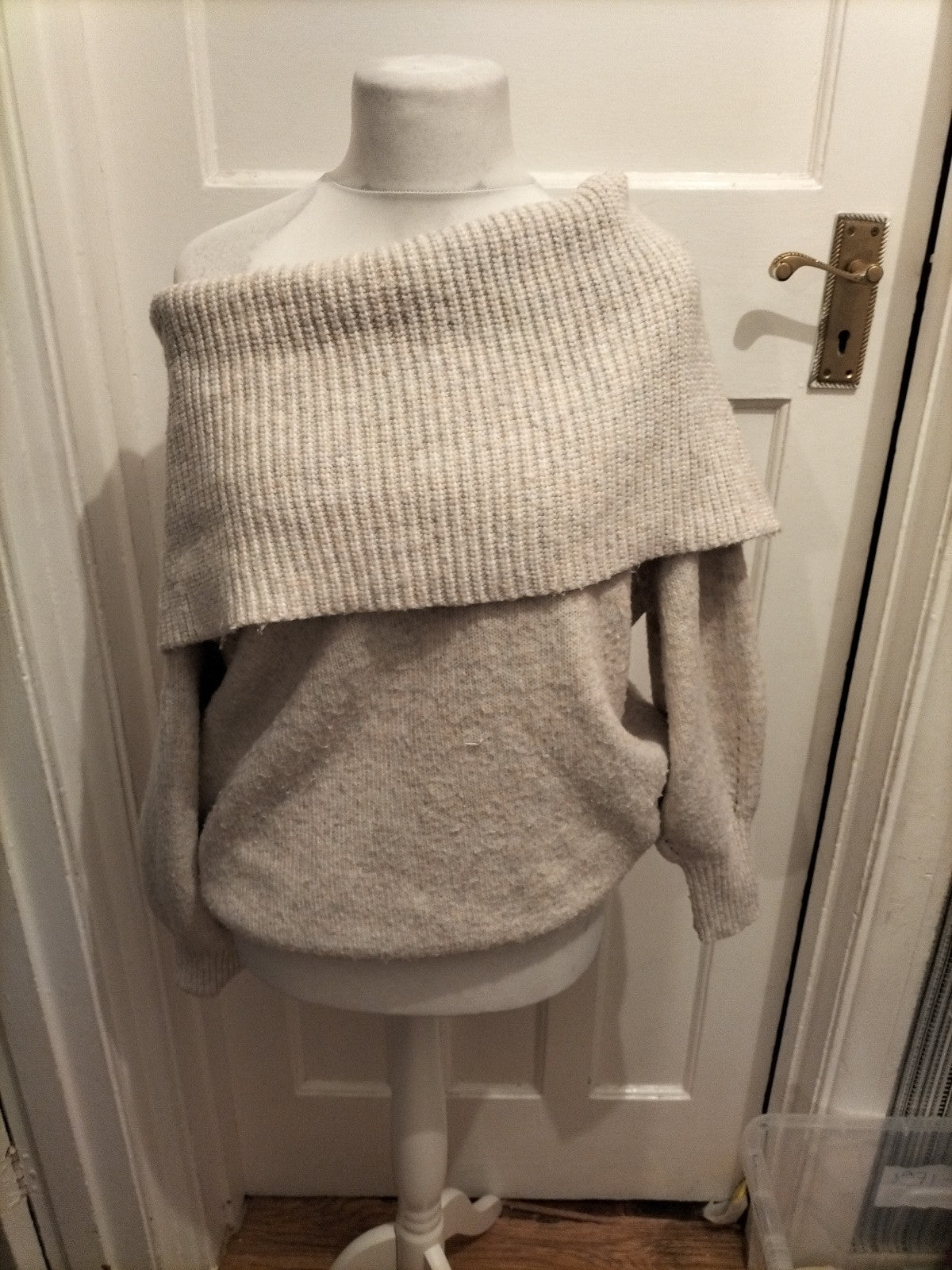 Ladies Next Size Small Winter White Roll Neck Jumper
