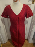 Ladies Size S/M Red Lined Short Sleeved Long Length Dress
