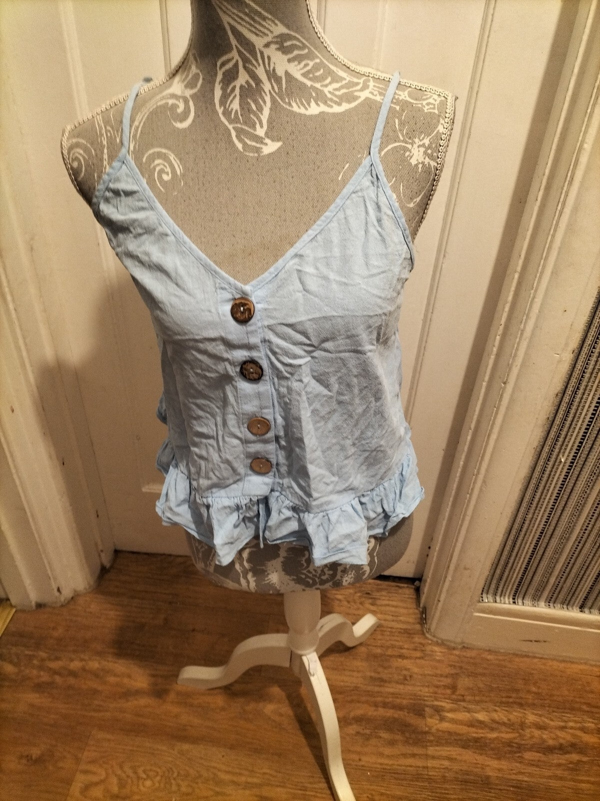 Ladies Shein Medium Blue Sleeveless Blouse
