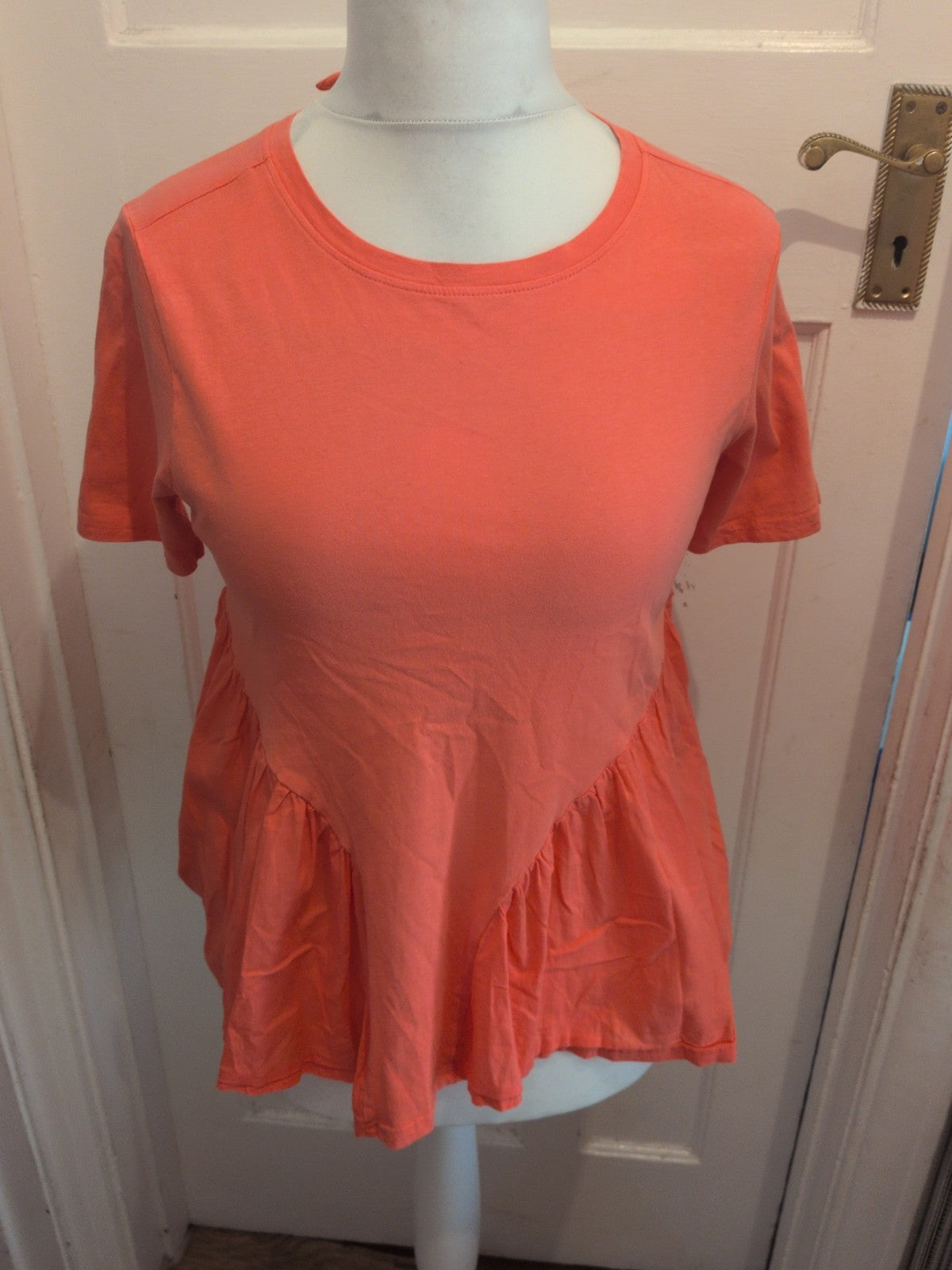 Ladies Pep&Co Size 12-14 Orange Short Sleeve Blouse