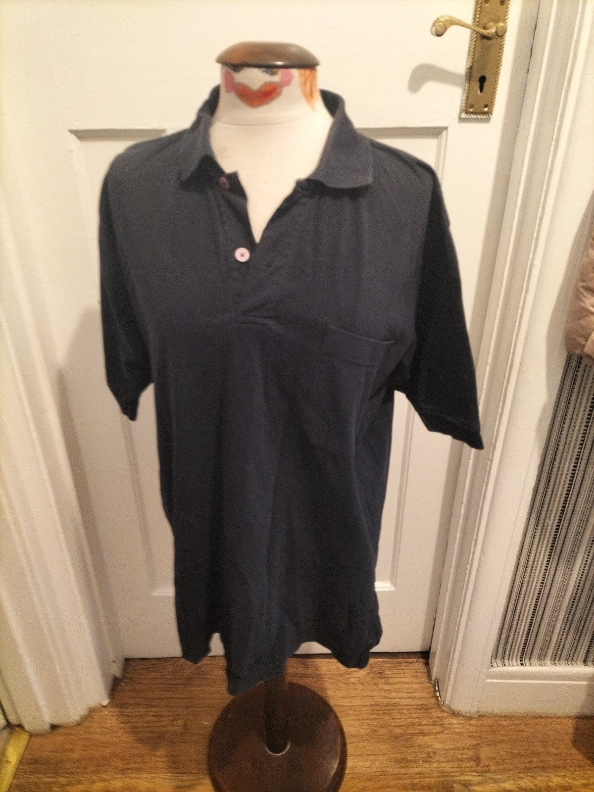 Mens RedGreen Size Large Navy Short Sleeved Polo