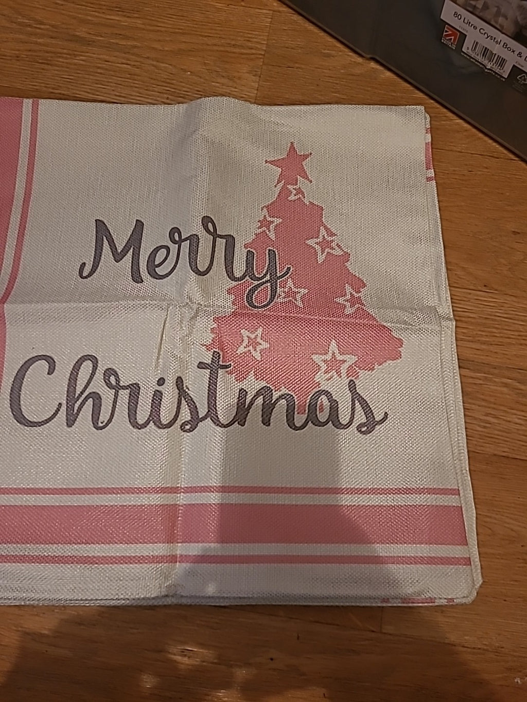 Brand New Pink And White Christmas "Merry Christmas" Cushion Covers Set Of 3