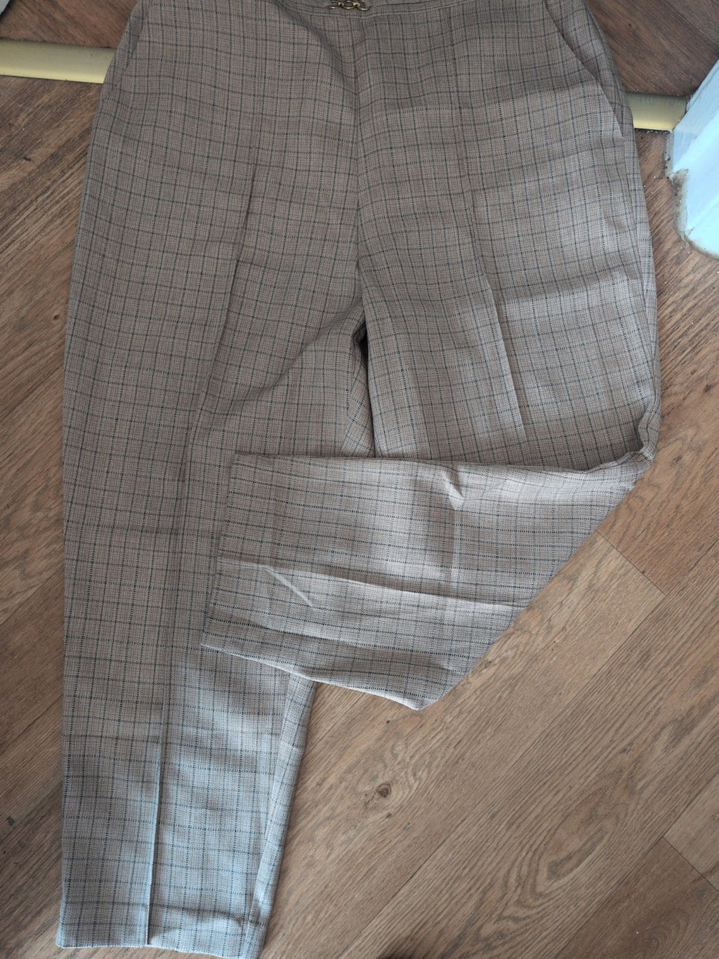 Classics 20 Pale Brown Check Elasticated Trousers