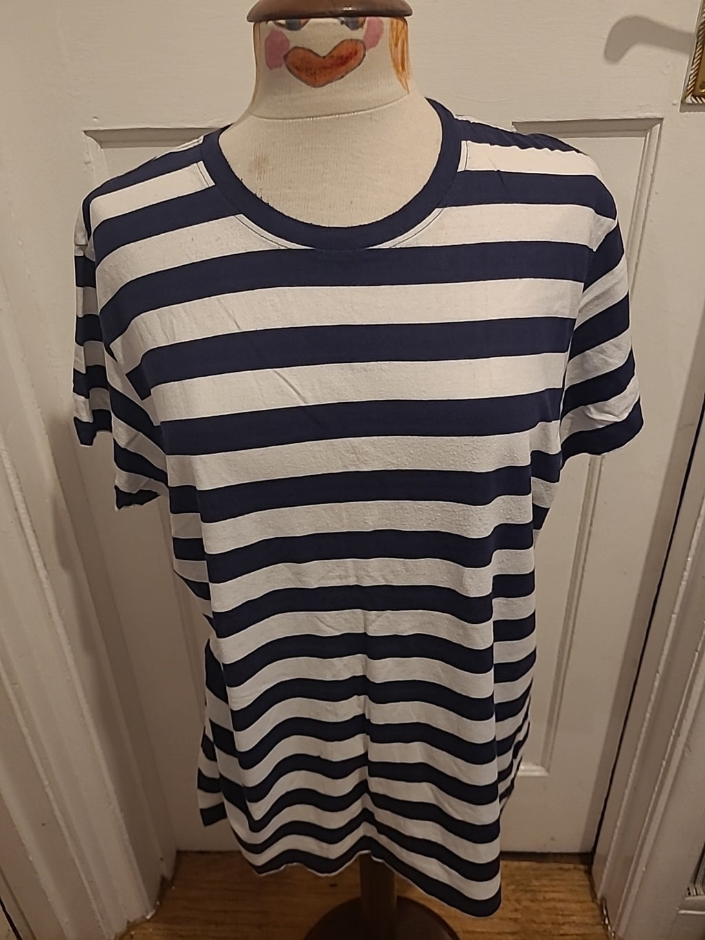 Mens Petroleum Size Large Striped Tshirt