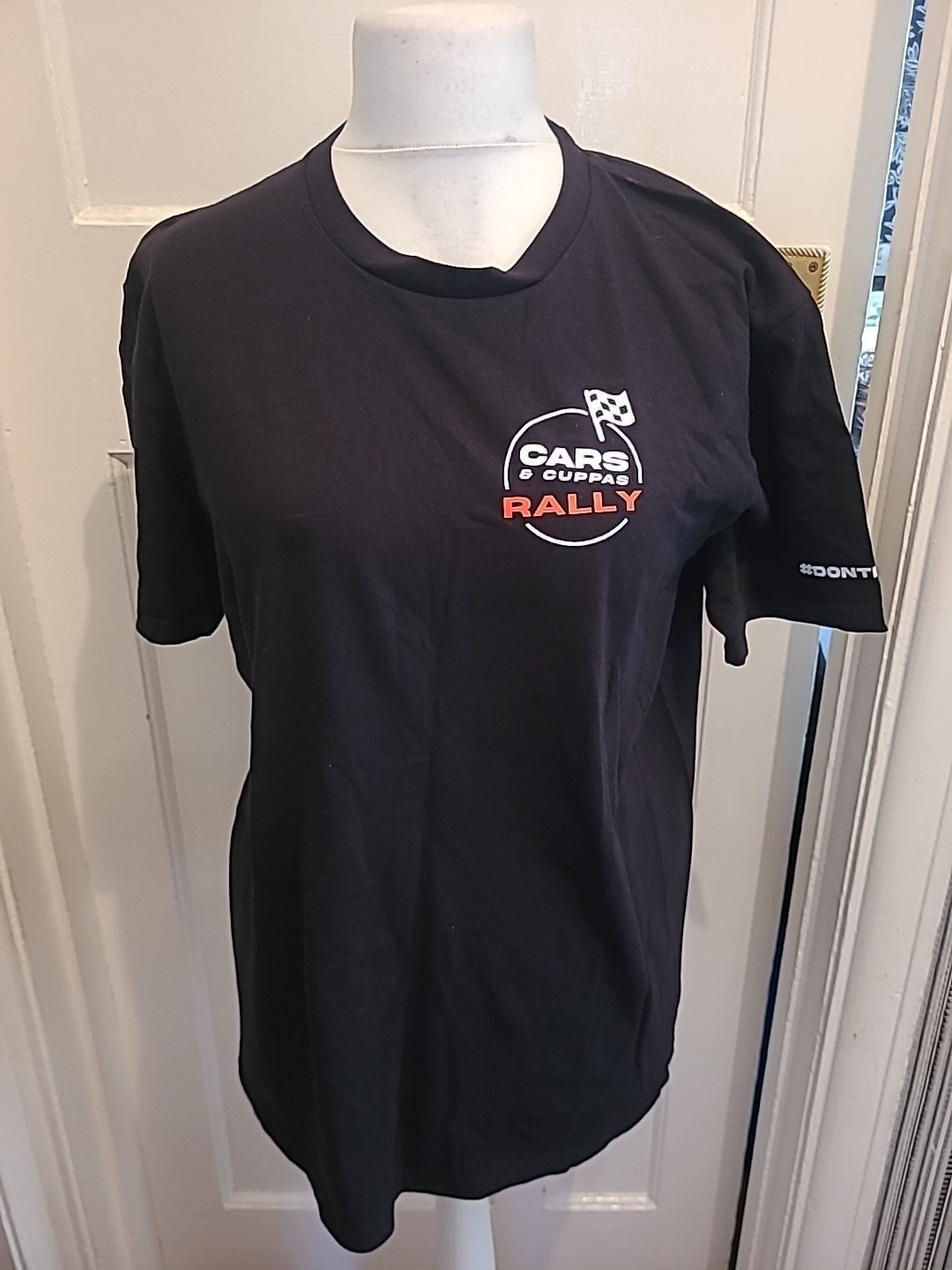 Mens Gildan Size L Black Car Logo Print Short Sleeved Tshirt