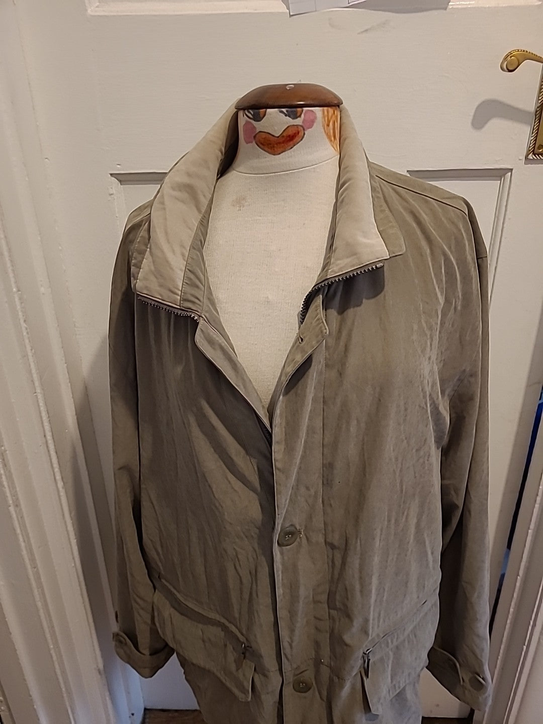 Mens Frank Eden Size XL Khaki Lined Jacket