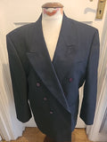 Mens C&A Size 42S Black Navy Lined Padded Blazer