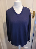 Mens Cotton Traders Size XL Purple V Neck Lightweight Pullover Jumper