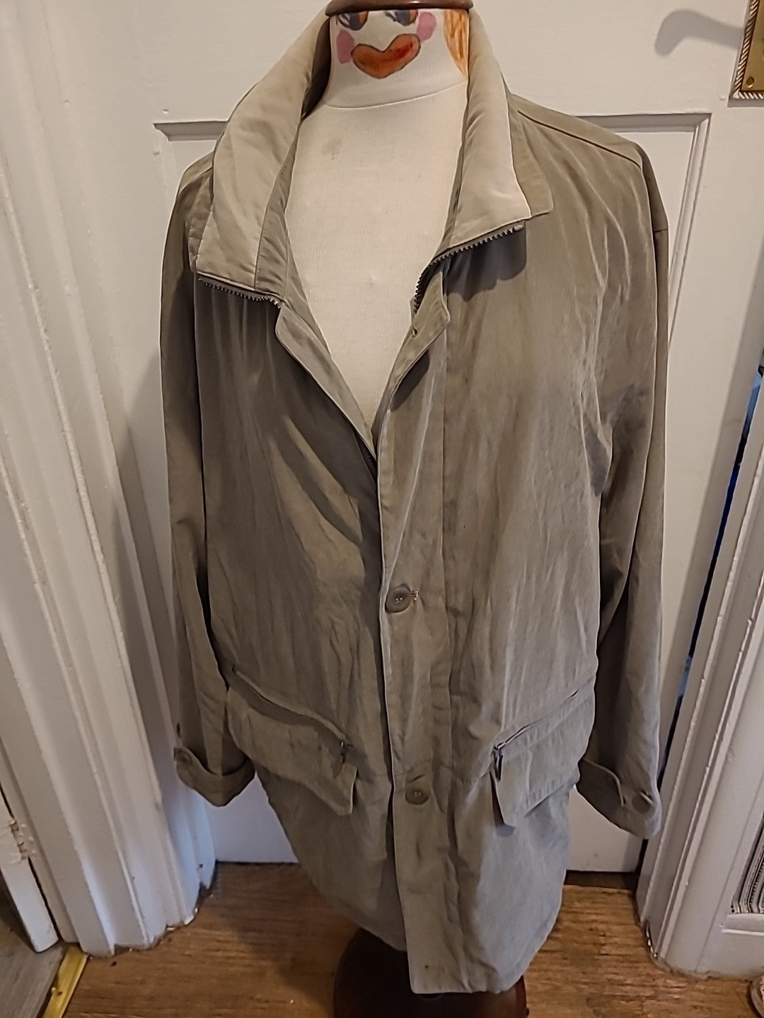 Mens Frank Eden Size XL Khaki Lined Jacket