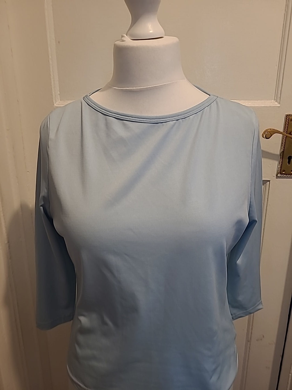 Ladies Mordern Classics Size 12 Light Blue Long Sleeve Blouse