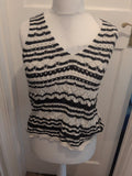 F&F Medium Navy White Knit Sleeveless Top