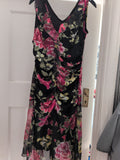 Morgan Medium Black Floral Sleeveless Lined Dress