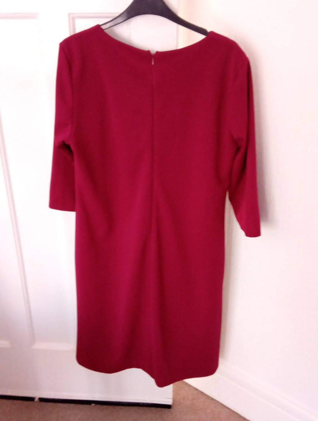 Ladies Burgundy Short Dress Size 12 New Collection 3/4 Sleeve