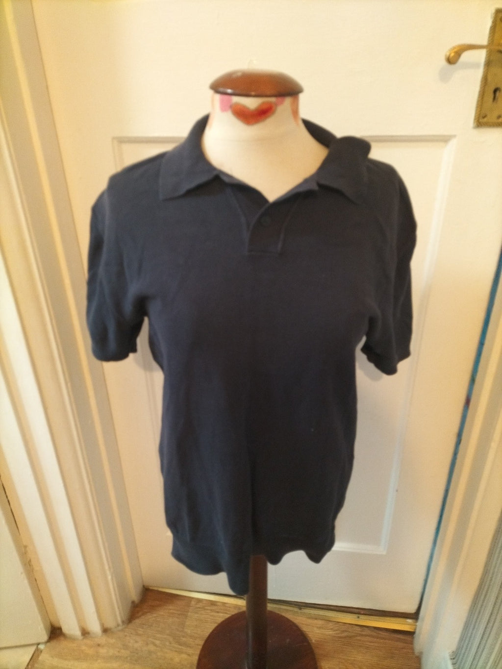 Mens Zara Size Medium Navy Short Sleeved Polo