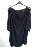 Ladies So Fabulous Black Cold Shoulder Top With Sequin Detail Size 28