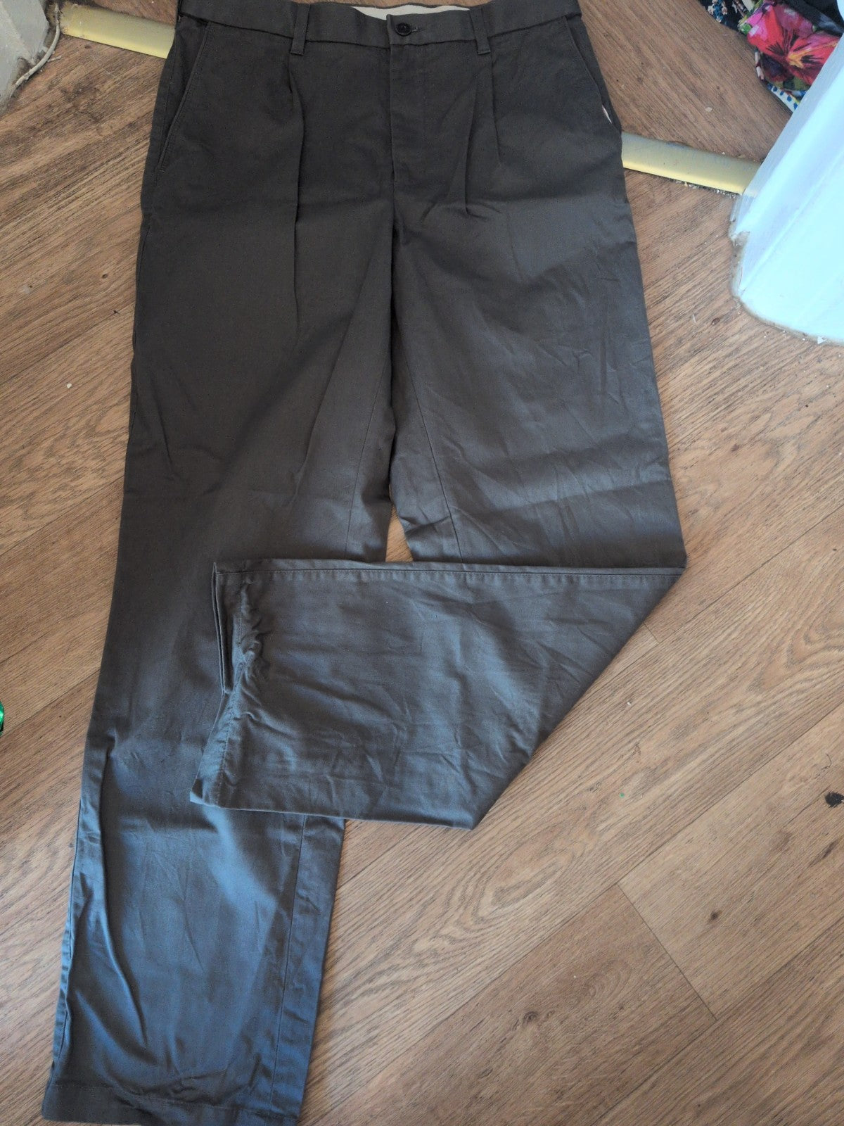 Mens Blue Harbour Size 32/33 Dark Green Chino