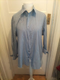 Mens Taylor&Wright Size 17.5 Blue And White Check Long Sleeved Shirt