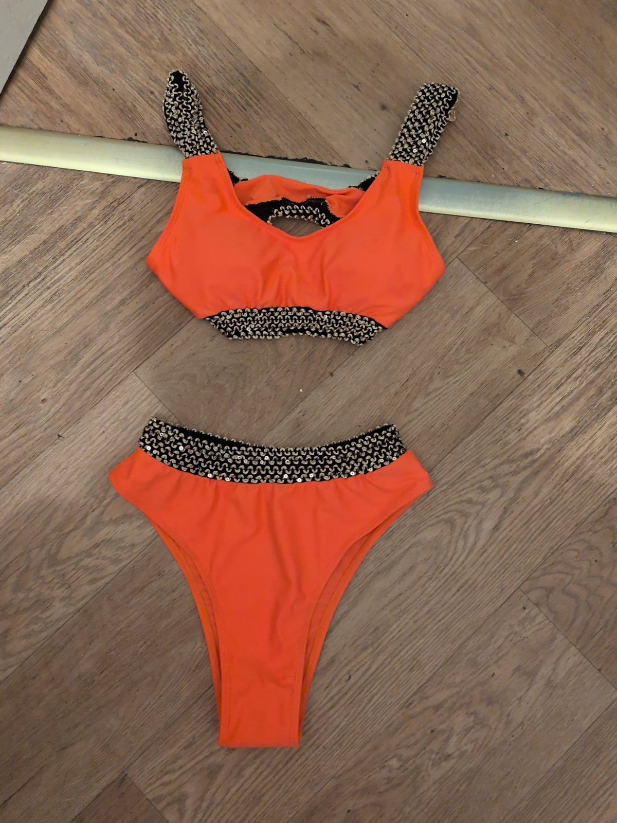 Brand New Shein Medium Bright Orange Bikini Set