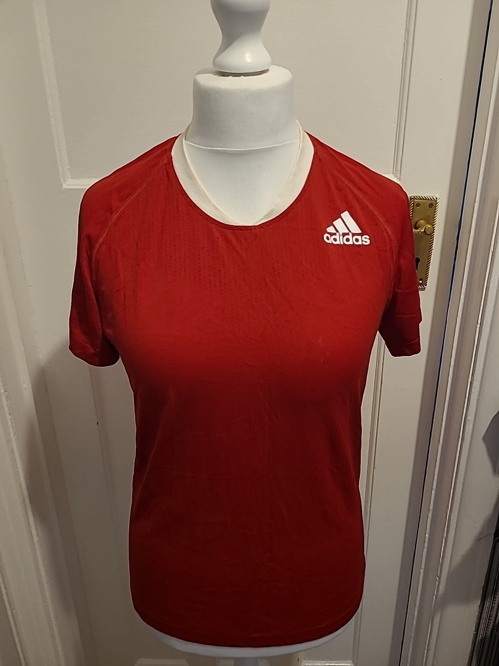 Ladies Adidas Size 12-14 Red Lacrosse Tshirt