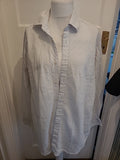 Mens Burton Size XL White Faint Striped Long Sleeved Shirt